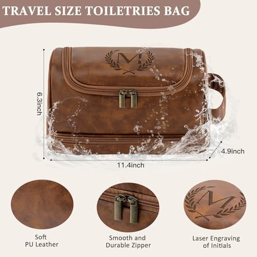 Personalized Gifts PU Leather Travel Toiletry Shaving Bag for Men - Image 3