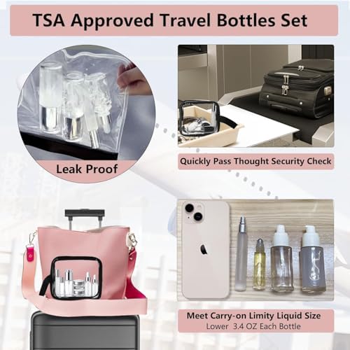 18-Pack Glass Travel Bottles Set, 1.35/0.7/1 oz TSA Approved Containers with Pump Spray, White Small Bottles for Toiletries, Makeup, Skincare - Image 4