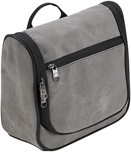 Lewis N. Clark Brushed Twill Hanging Toiletry Kit Bag for Travel Accessories, Shampoo, Cosmetics + Personal Items, Gray by LewisNClark