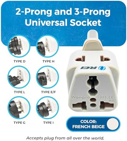 OREI USA to South Africa, Botswana, Namibia & More (Type M) Travel Adapter Plug - 2 in 1 - CE Certified - RoHS Compliant - 4 Pack - White Color (DB-10L-4PK) - Image 3