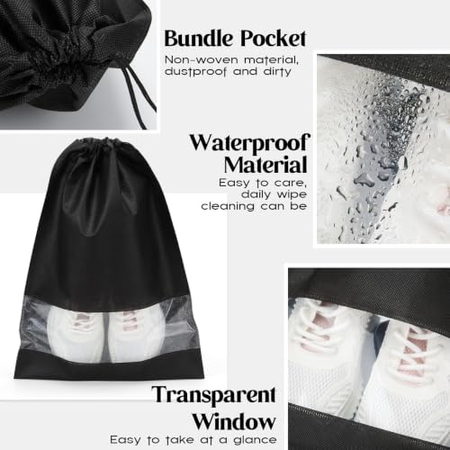 Shappy 20 Pcs Black Shoe Bags for Travel Storage - Image 3