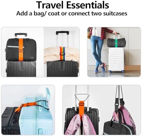BILIONE Adjustable Luggage Connector Straps for Suitcases 4-Pack (Orange) - Image 6