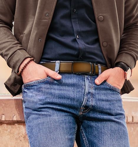 BULLIANT Men's Ratchet Leather Belt Trimmable 2Pack 1 3/8"-Gift Boxed - Image 6