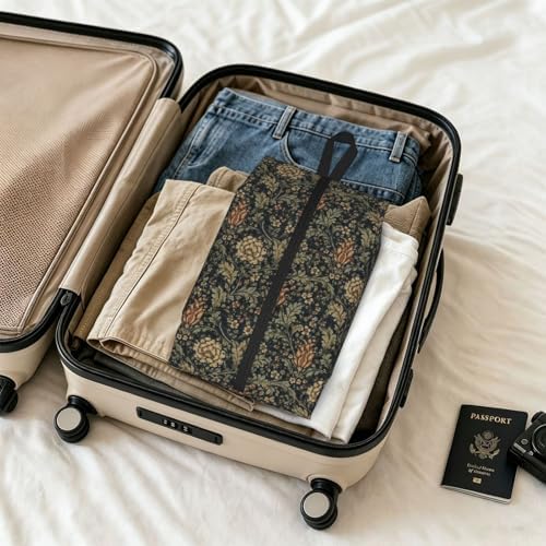 Morrisstyle Victorian Floral Travel Shoe Bag for Men & Women, Waterproof Shoe Storage Organizer with Zipper, Portable Shoe Pouch for Sneakers, Heels, Sandals, Gym & Travel Luggage 2PCS - Image 6
