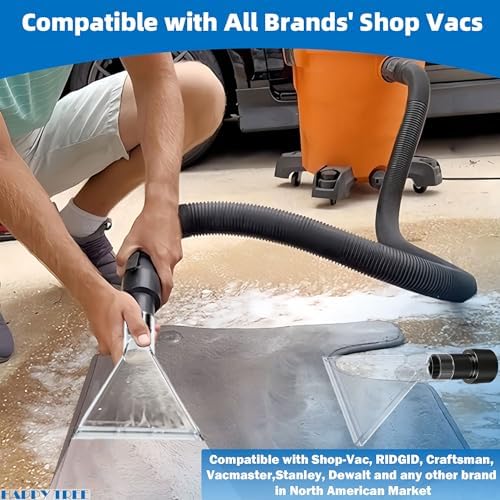 Happy Tree Universal Fits All Shop Vacs Large 7-1/2" Clear Extraction Head with 2-1/2" &1-7/8" & 1-1/4" Adapters for Auto Detailing, Shop Vac Extractor Attachment for 1-26 Gallon Wet Vacuum Cleaners - Image 4