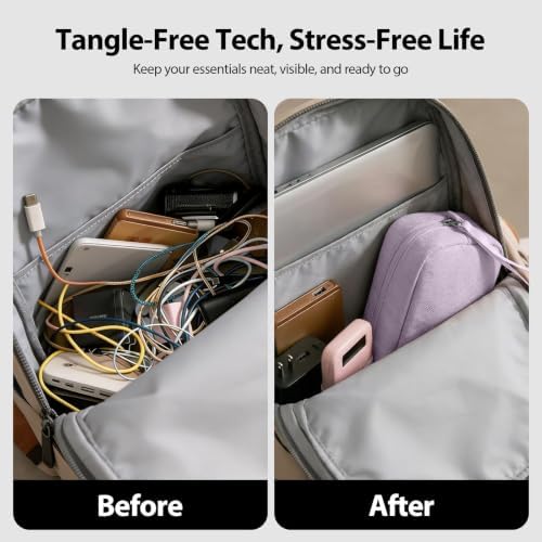 Anti-Tangle Electronics Organizer Travel Cable Bag Purple - Image 4