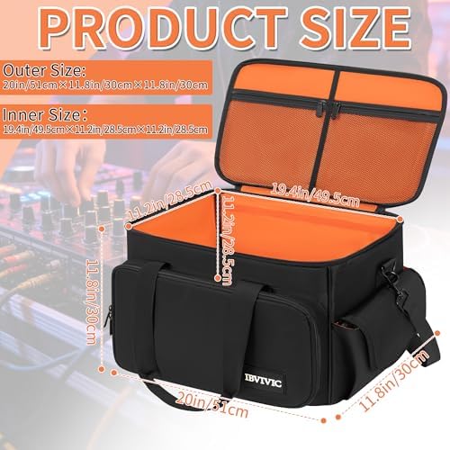 IBVIVIC Large DJ Cable File Bag, Travel Gig Bag with 8 Adjustable Dividers - Image 2