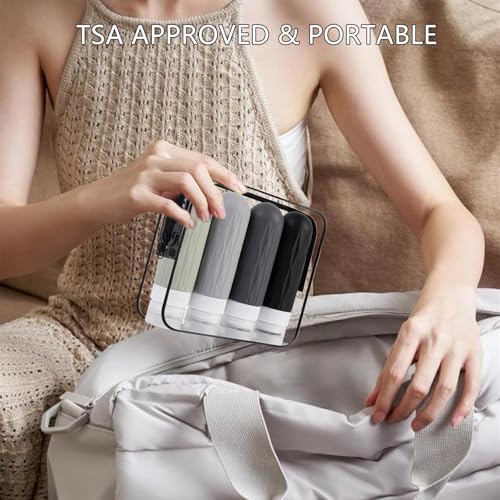 IYYI Travel Bottles for Toiletries, TSA Approved Travel Size Containers, Silicone Toiletries Bottles, Leakproof, Refillable Containers Kits for Shampoo and Conditioner (Gray, 90, Milliliters) - Image 6