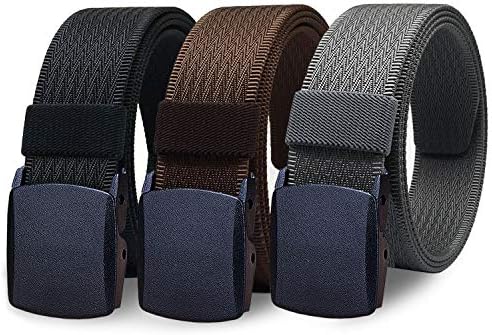 WYuZe Men Nylon Web Belt No Metal Lightweight Military Tactical Hiking Belt by WYuZe