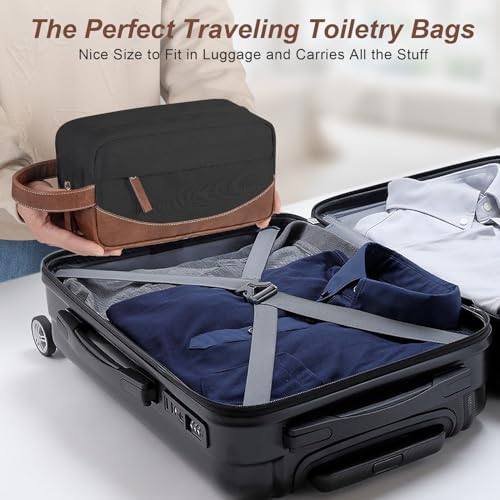 Travel Toiletry Bag for Men, Hanging Toiletry Organizer, Water Resistant Shaving Kit with Large Capacity for Travel Accessories (Black, Large) - Image 6