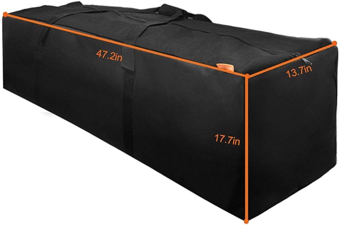 Sports Duffle Bag - Extra Large Travel Duffel Luggage Bag with Upgrade Zipper, Sturdy & Water Resistant, Black (Black 47inch)