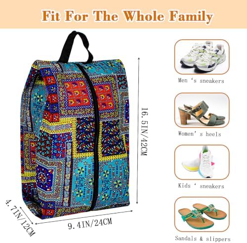 Sanlykate Shoe Bags for Travel, 6 Pack Shoe Organizer with Zipper Closure, Large Capacity Shoe Storage with Handle, Water Repellent Portable Shoe Pouch Essentials - Image 2