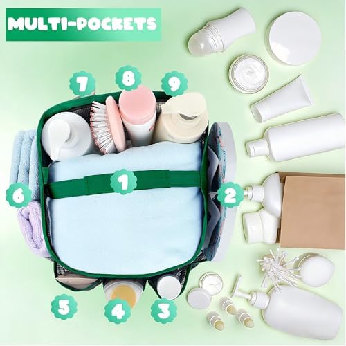 Mesh Shower Caddy Portable - 9 Pockets for College Dorm Room Essential - Image 4