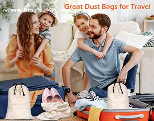 MISSLO Set of 3 Cotton Breathable Dust-proof Drawstring Storage Pouch Multi-functional Bag. Pack 3 S - Image 2