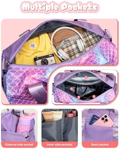 Dorm Room Essentials for Girls-Girl Gym Bag with Shoe Compartment - Image 5