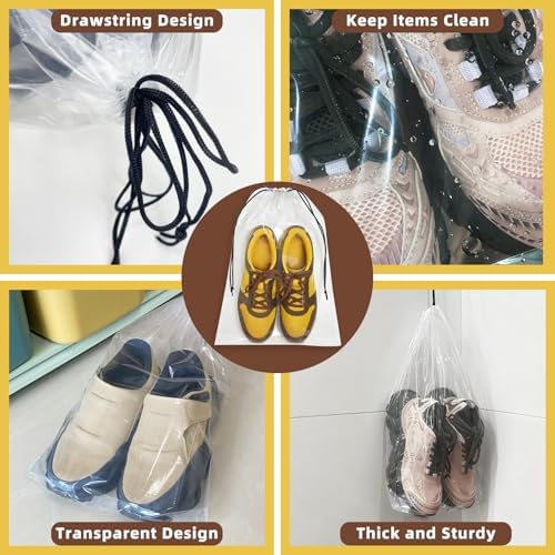 LazyMe Clear Large Shoe Bags for Travel, 12 x 18 Inch, 100 Pack - Image 3