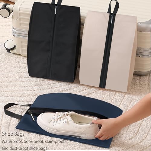 Shoe Bag for Travel, Waterproof Extra Large Shoe Storage Organizer with Handle, Multi-Functional Odor-Resistant Shoe Pouch for Gym, Soccer, Golf, Tennis Soccer Cleats Bag 16.5 x 9.8 Inches (Dark Blue) - Image 2