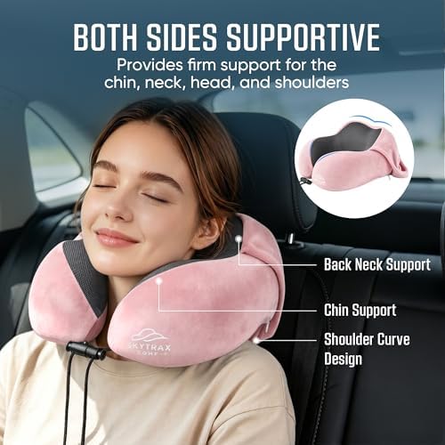 SkytraxComf® Travel Neck Pillow with Hood for Privacy on Long Flights - Image 5