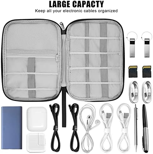 Electronic Organizer Travel Universal Cable Organizer Electronics Accessories Bag for Cable, Charger, Phone, USB, SD Card,1Pack - Image 3
