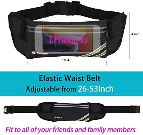 Slim Running Belt Fanny Packs for Women Men, Reflective Waist Pack Phone Holder for Walking Fitness Workout Exercise,Water Resistant Running Travel Belt Bag Jogging Pouch, Gym Accessories for Runner - Image 2