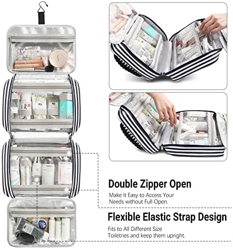 Bosidu Hanging Travel Toiletry Bag,Large Capacity Cosmetic Travel Toiletry Organizer for Women with 4 Compartments & 1 Sturdy Hook,Perfect for Travel/Daily Use/Christmas - Image 5