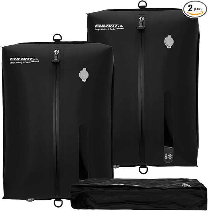 Reusable Vacuum Bags for Travel,Professional Waterproof IPX8 Zipper Vacuum Compression Bag for Suitcases Backpack,Space Saver Bags Packing Organizers for Clothing Packing(2 Pack,Dark Black)