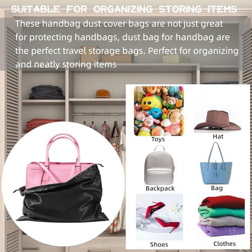 12 Pack Dust Bags For Handbags Travel Storage Pouch, Purse Dust Bags For Storage, Silk Dust Covers With Drawstring For Purse Shoes Boots - Image 5