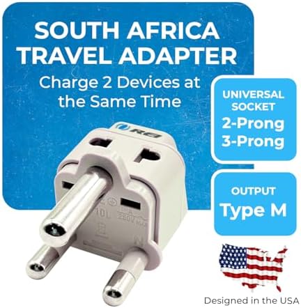 OREI USA to South Africa, Botswana, Namibia & More (Type M) Travel Adapter Plug - 2 in 1 - CE Certified - RoHS Compliant - 4 Pack - White Color (DB-10L-4PK) - Image 2