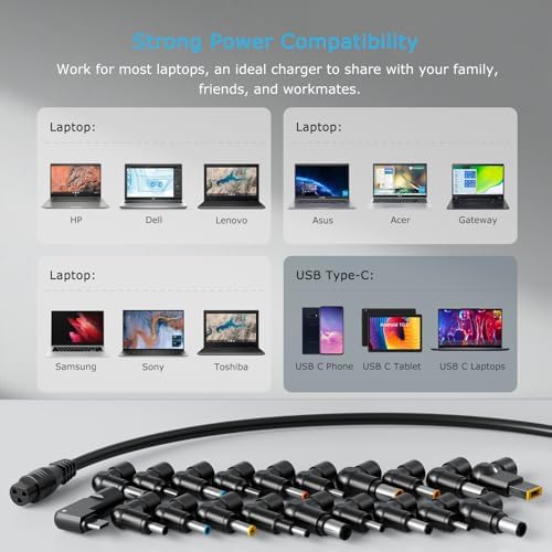 Belker 90W 65W Universal USB C Laptop Charger with 20 Tips - Image 4