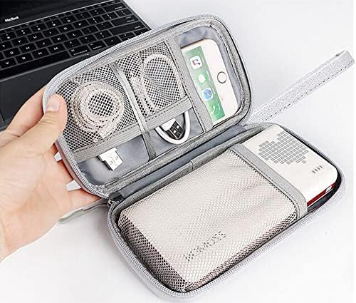 Electronic Organizer Small Travel Cable Organizer Bag, Digital Gadget Organizer Case, Waterproof Travel Gear Storage Carrying Sleeve Pouch for Cable, USB, Earphones, Portable Hard Drives, Power Banks - Image 4