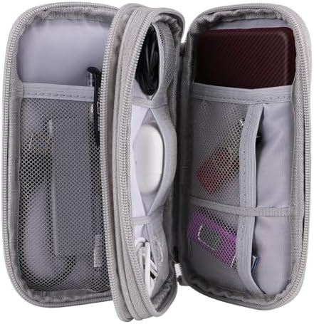 JIAKAI Travel Cable Organizer - Electronics Accessories Bag(Double Layer - Grey) - Image 5
