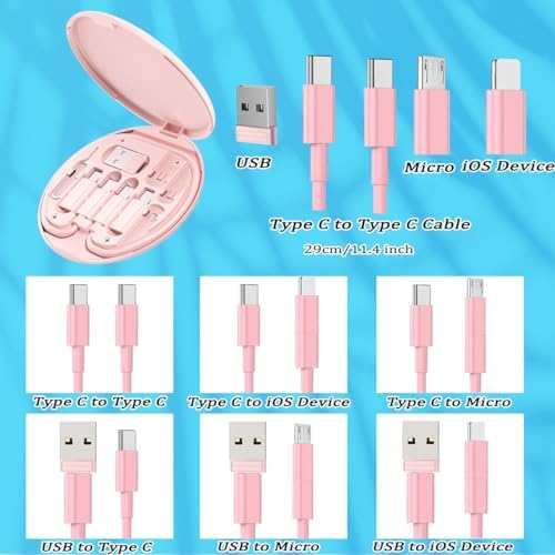 Multi USB Charging Adapter Cable Kit, USB C to iOS Adapter for Travel, Conversion Set A & USB C to Male Micro /USB C/iOS Adapter, Data Transfer, Card Storage, Tray Eject Pin, Phone Holder (blue) - Image 4
