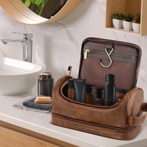 Personalized Gifts PU Leather Travel Toiletry Shaving Bag for Men - Image 6