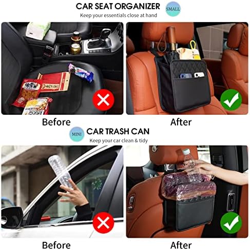 FrgKbTm 2Pack Car Seat Back Hanging Bag Car Document Holder Multi-Pocket Bottle Bag Storage Waterproof Pu Leather Box Organizer Travel Tidy Pouch Pocket Kids - Image 5