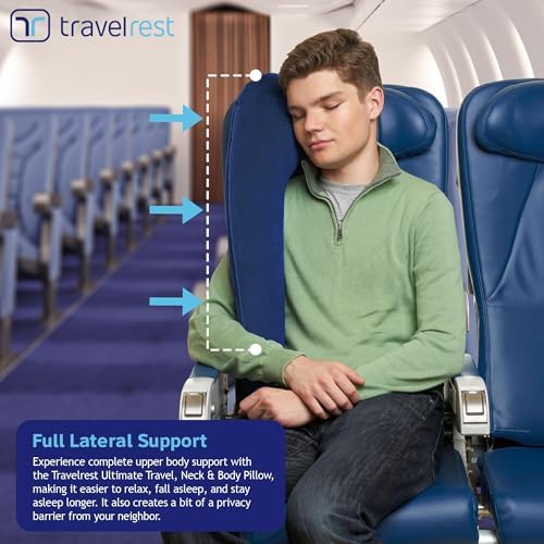 TRAVELREST Ultimate Inflatable Travel Pillow for Neck & Body - Blue - Image 5