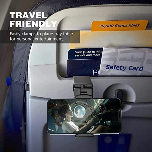 Perilogics Airplane Phone Holder Mount Universal in Flight Hands Free Viewing with Multi-Directional Dual 360 Degree Rotation (Black/Black) - Image 6