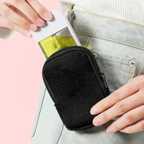 uekeboag 2Pcs Small Soft Neoprene Pouch with Zipper(Black) - Image 3