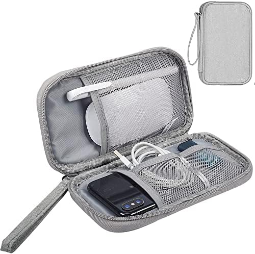 Electronic Organizer Small Travel Cable Organizer Bag, Digital Gadget Organizer Case, Waterproof Travel Gear Storage Carrying Sleeve Pouch for Cable, USB, Earphones, Portable Hard Drives, Power Banks by Qinntono
