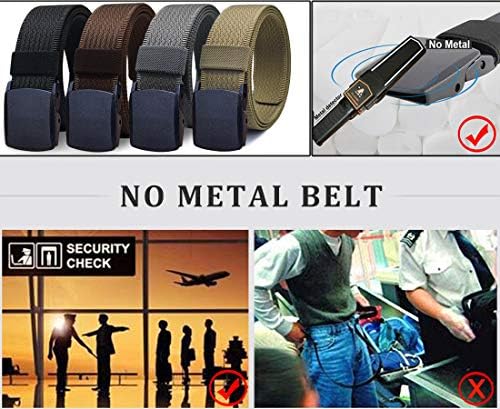 WYuZe Men Nylon Web Belt No Metal Lightweight Military Tactical Hiking Belt - Image 3