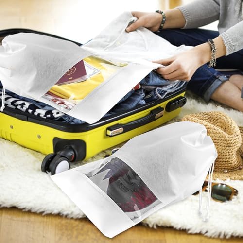 12 Pack Shoe Bags for Travel, Large Travel Shoe Bag for Packing with Window - Image 7
