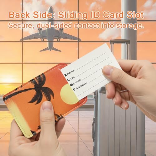Soft Leather Luggage Tag, Privacy Flip Cover, Wear-Resistant & Waterproof, Adjustable Buckle, Travel Essential, Simple & Versatile (Starry Sky) - Image 4