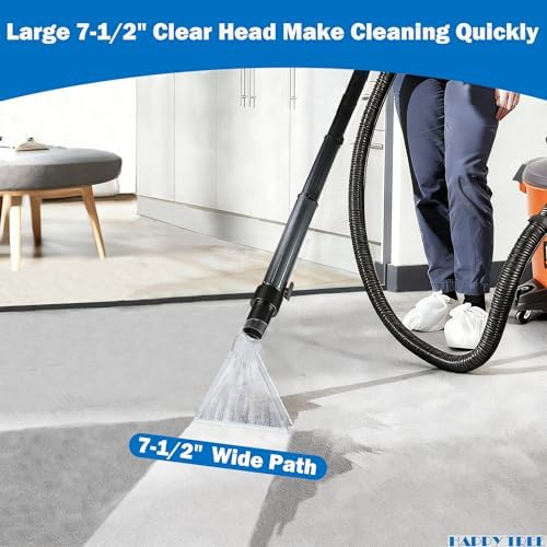 Happy Tree Universal Fits All Shop Vacs Large 7-1/2" Clear Extraction Head with 2-1/2" &1-7/8" & 1-1/4" Adapters for Auto Detailing, Shop Vac Extractor Attachment for 1-26 Gallon Wet Vacuum Cleaners - Image 3