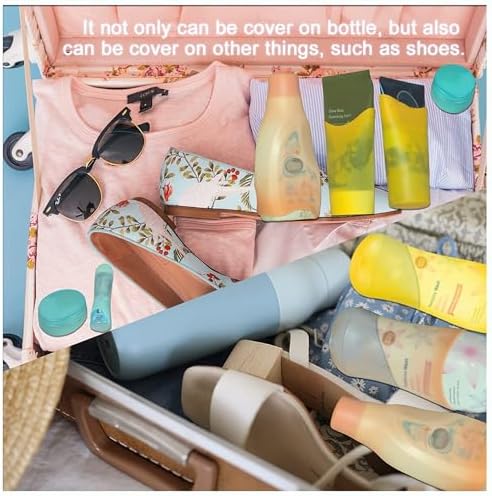 TRANOMOS Silicone Bottle Covers Travel Essentials for Women Men, Beach Vacation Essentials, Travel Size Toiletries Accessories, Cruise Ship Essentials 2026, Must Haves, Leak Proofing - Image 2
