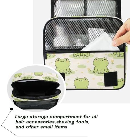 MNSRUU Hanging Toiletry Bag Cute Frog Makeup Travel bag for Toiletries Portable Toiletry Organizer Bags Clear Toiletry Cosmetic Kit - Image 5