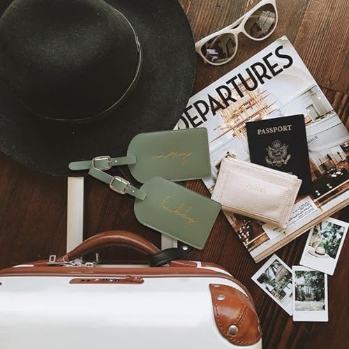 Mr&Mrs Gifts Honeymoon Essentials Mr and Mrs Luggage Tags Travel ID,Green - Image 4