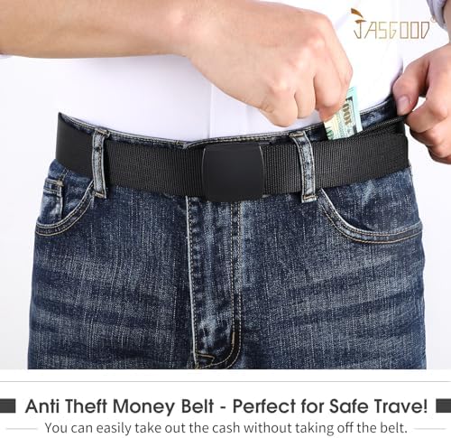 Travel Security Money Belt with Hidden Money Pocket - Cashsafe Anti-Theft Wallet Unisex Nickel free Nylon Belt by JASGOOD - Image 3