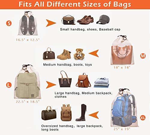 MISSLO Set of 3 Cotton Breathable Dust-proof Drawstring Storage Pouch Multi-functional Bag. Pack 3 S - Image 3