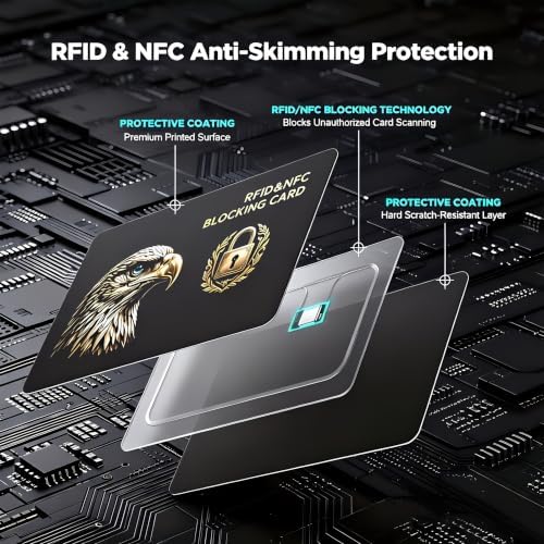 4 Pack RFID Blocking Card, One Card Protects Entire Wallet Purse, NFC Contactless Bank Debit Credit Card, Anti-Theft NFC Contactless Blocker, Theft for Men & Women-Black - Image 3