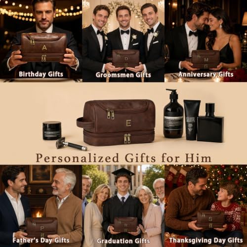 Personalized Toiletry Bag for Men, Initial Custom Gifts for Men - Image 2
