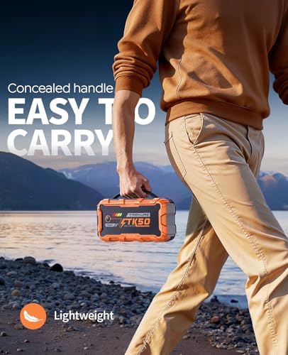 TREKURE Portable Car Jump Starter 8000A 26800mAh, Car Battery Jump Starter for All Gas and 12L Diesel Engines, Battery Jumper, Portable Jump Box Car Battery with Fast Charge, LED Light - Orange - Image 5